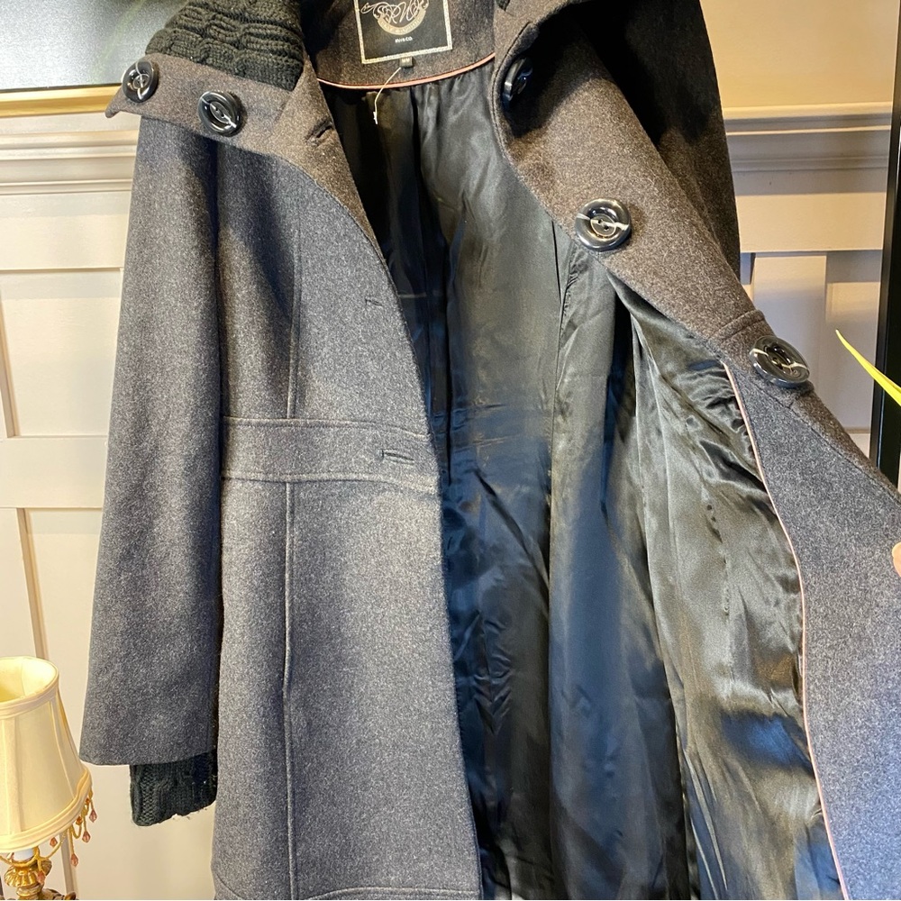 Women's RW & CO Gray Wool Coat Size M - Picture 6 of 15